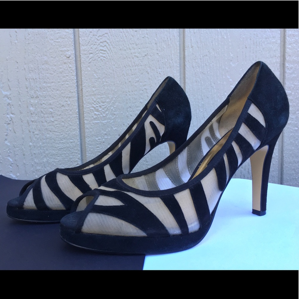 Beverly Feldman Peep Toe Heels